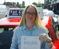 Nicola with Driving test pass certificate